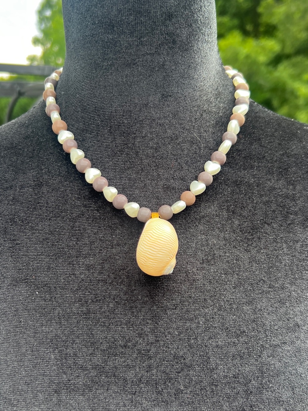 Handmade Pawleys Island Shell Necklace neutral, coastal, coquette, romantic